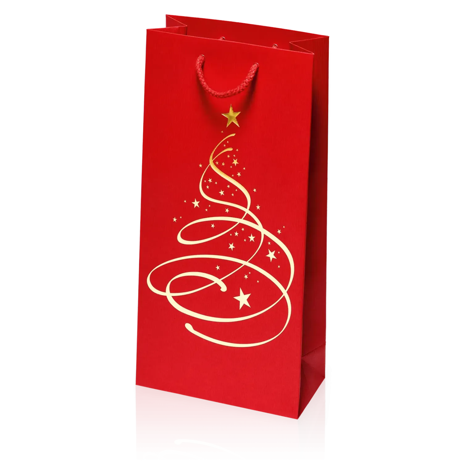 Tragetasche &quot;Linea Christbaum Rot&quot; 2er mit Goldprägung