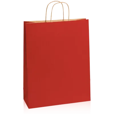 Einkaufstasche Dunkelrot -XL-, Kraftpapier gerippt