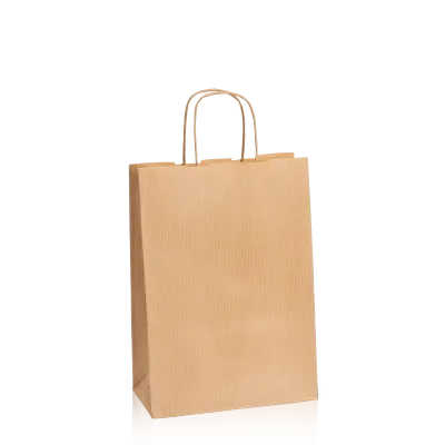 Einkaufstasche Natur -M-, Kraftpapier gerippt