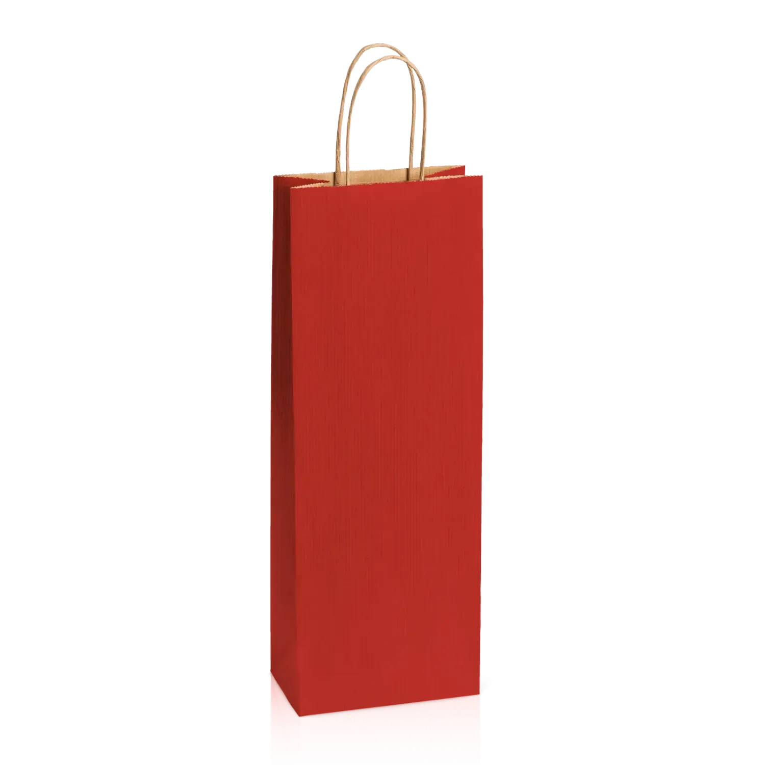 Einkaufstasche Dunkelrot -Bottle-, Kraftpapier gerippt