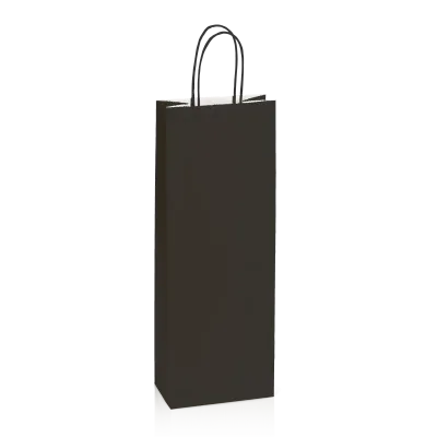 Einkaufstasche Schwarz -Bottle-, Kraftpapier
