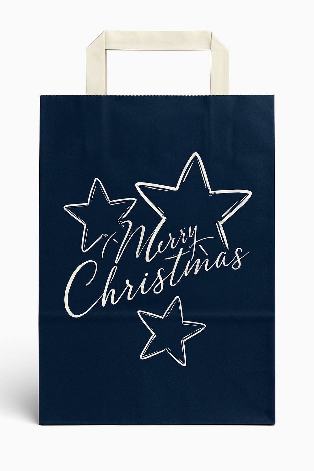 🎄 Weihnachtliche Geschenktasche – Merry Christmas – Dunkelblau