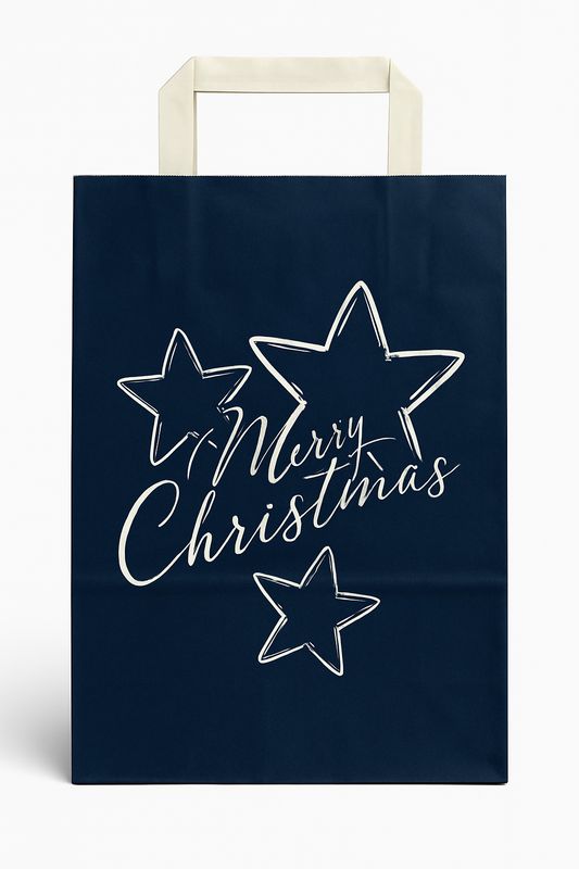 🎄 Weihnachtliche Geschenktasche – Merry Christmas – Dunkelblau