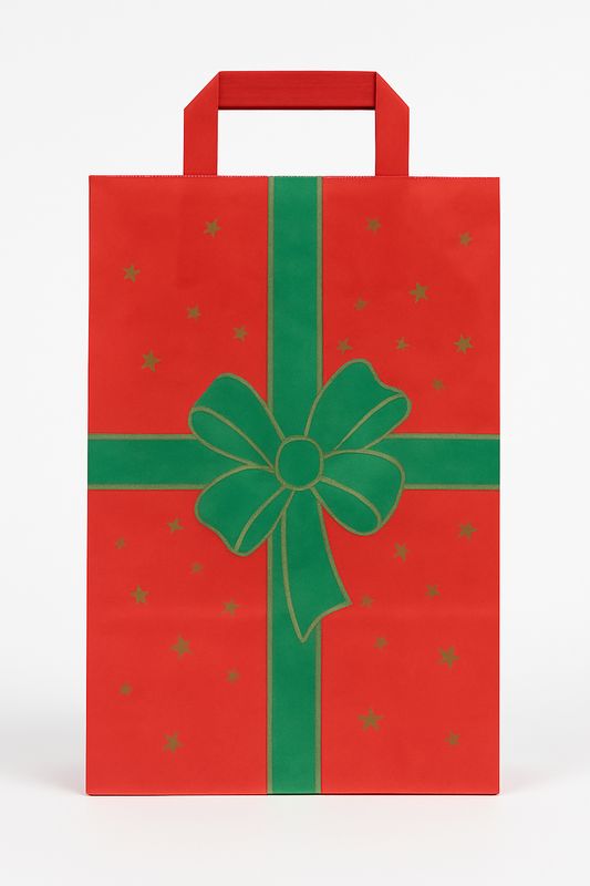 🎄 Weihnachtliche Geschenktasche mit Schleife