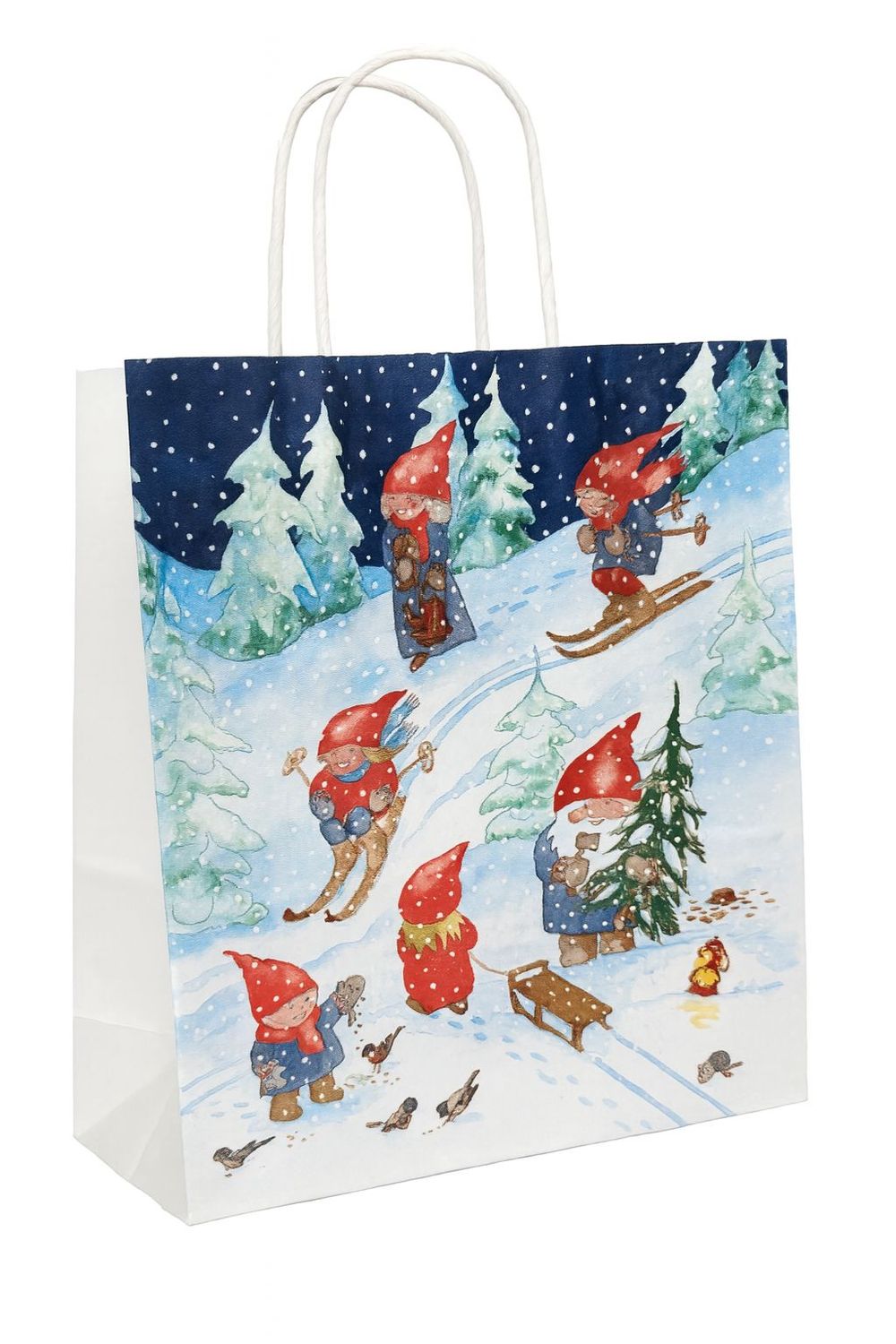 Weihnachtstüte „Zipfelmützen im Schnee“