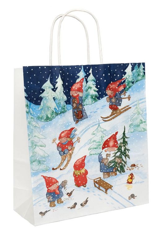 Weihnachtstüte „Zipfelmützen im Schnee“