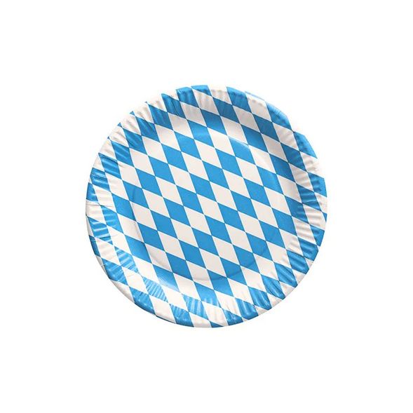 Pappteller rund Ø, 23 cm, &quot;Bayrisch Blau&quot;
