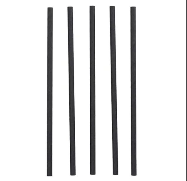 Shake-Halme aus Papier Ø 8 mm · 25 cm – schwarz