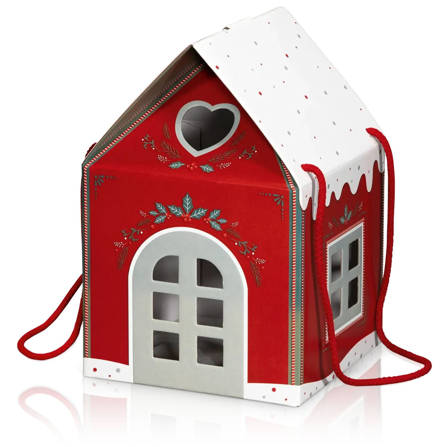 Geschenkbox Häuschen Rot mittel