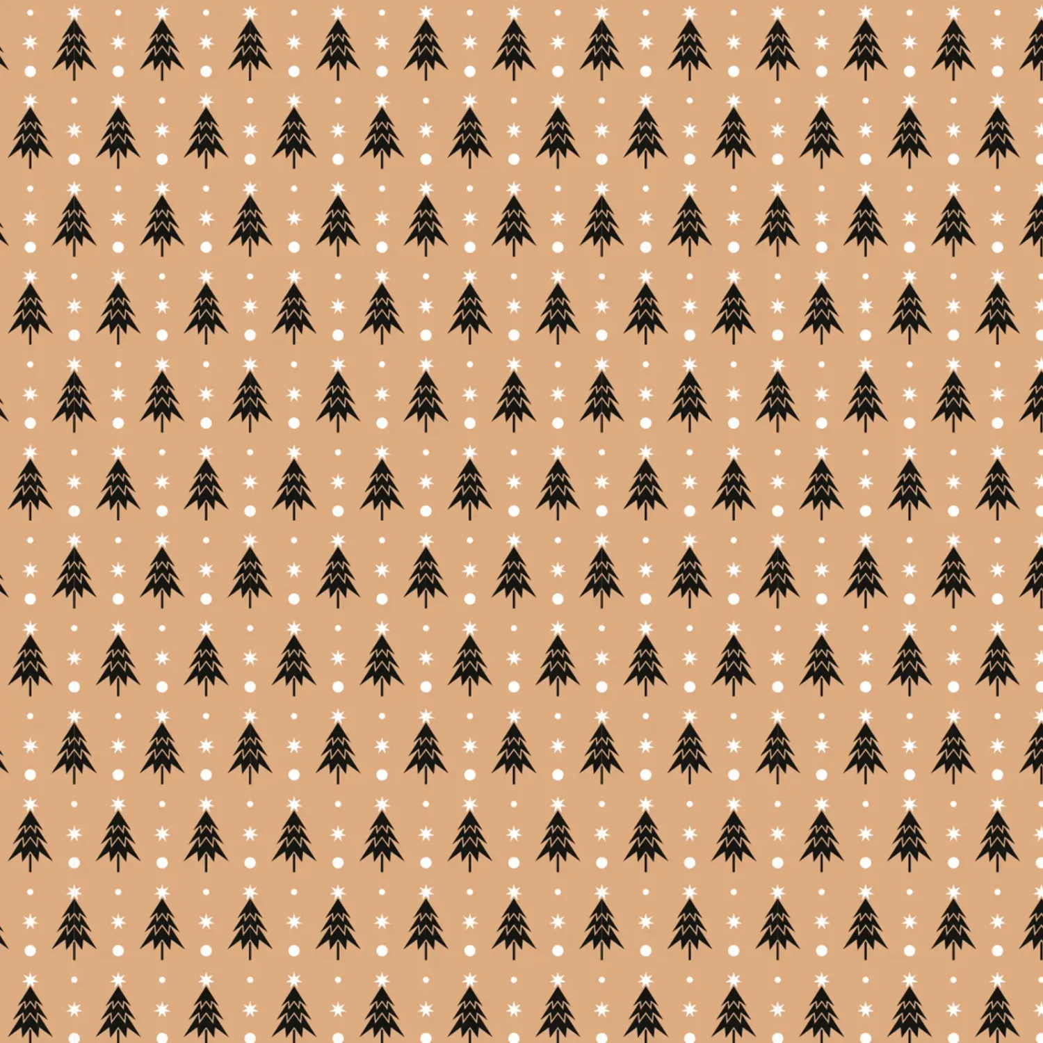 Geschenkpapier Sternenbäume Kraftpapier braun