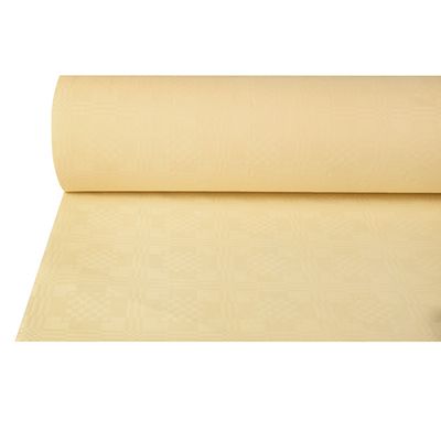 Papiertischtuch mit Damastprägung 50 m x 1 m creme