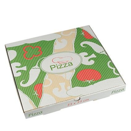 100 Pizzakartons, Cellulose &quot;pure&quot; eckig 33 cm x 33 cm x 3 cm
