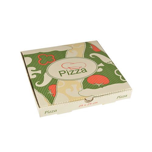 100 Pizzakartons, Cellulose &quot;pure&quot; eckig 24 cm x 24 cm x 3 cm