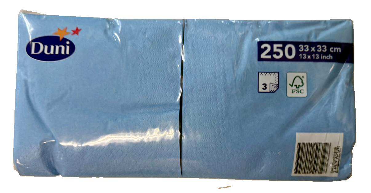 Duni Tissue Serviette mid blue - 33 x 33 cm 1/4 Falz 3-lagig