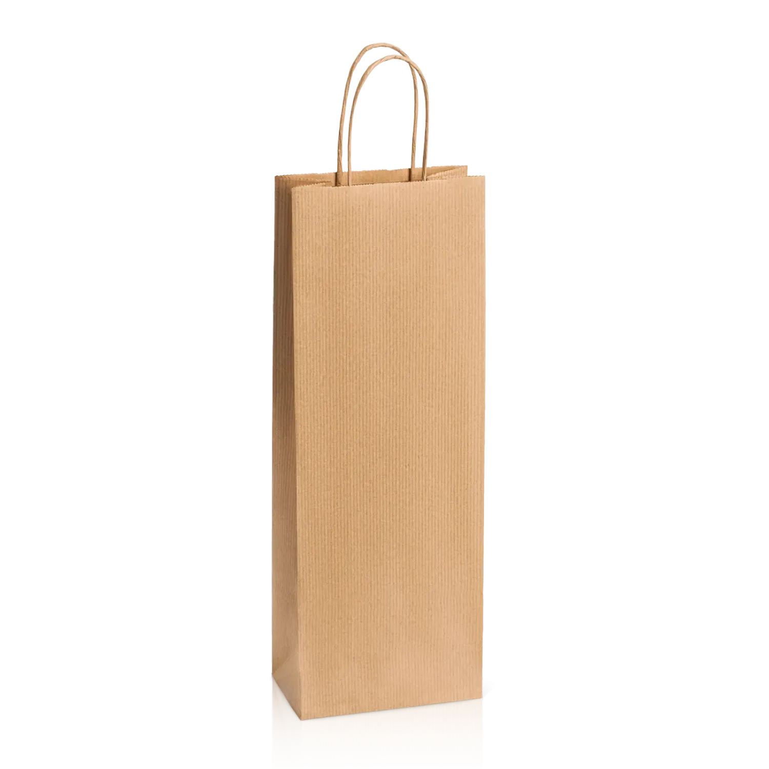 Einkaufstasche Natur -Bottle-, Kraftpapier gerippt