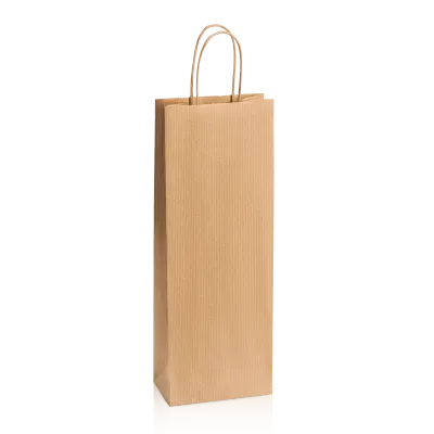 Einkaufstasche Natur -Bottle-, Kraftpapier gerippt