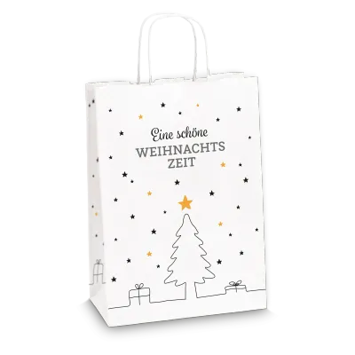 Einkaufstasche "Weihnachtszeit" -M-, Kraftpapier