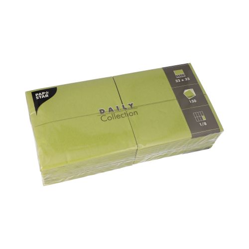 Servietten "DAILY Collection" 1/8-Falz 32×32 cm Grün – Karton (900 St.)