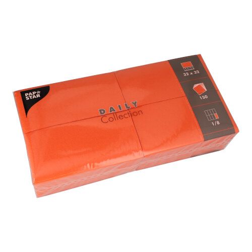 Servietten &quot;DAILY Collection&quot; 1/8-Falz 32×32 cm Nektarine – Karton (900 St.)