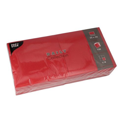 Servietten &quot;DAILY Collection&quot; 1/4-Falz 32×32 cm Bordeaux – Karton (900 St.)