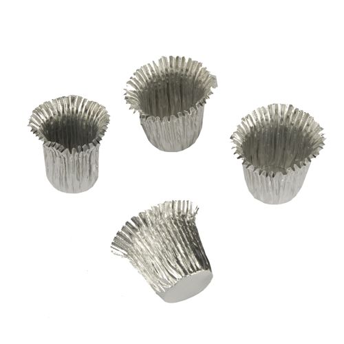 18 Kerzenhülsen Ø 1,9 cm · 2,7 cm silber – Karton (216 St.)