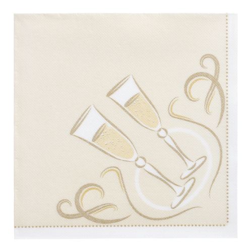 20 Servietten &quot;ROYAL Collection&quot; 1/4-Falz 40 cm x 40 cm gold &quot;Festive Moments&quot; – Karton (160 St.)