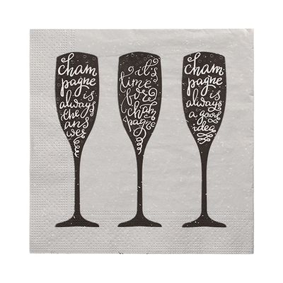 20 Servietten, 3-lagig 1/4-Falz 33 cm x 33 cm &quot;Champagne&quot; – Karton (300 St.)