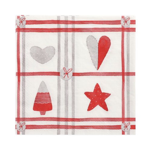 20 Servietten, 3-lagig 1/4-Falz 33 cm x 33 cm &quot;Sewings&quot; – Karton (300 St.)