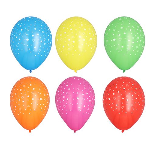 15 Luftballons Ø 29 cm farbig sortiert &quot;Stars&quot; – Karton (180 St.)