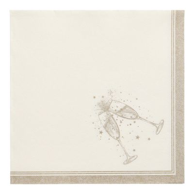 20 Servietten &quot;ROYAL Collection&quot; 1/4-Falz 40 cm x 40 cm gold &quot;Festivities&quot; – Karton (160 St.)