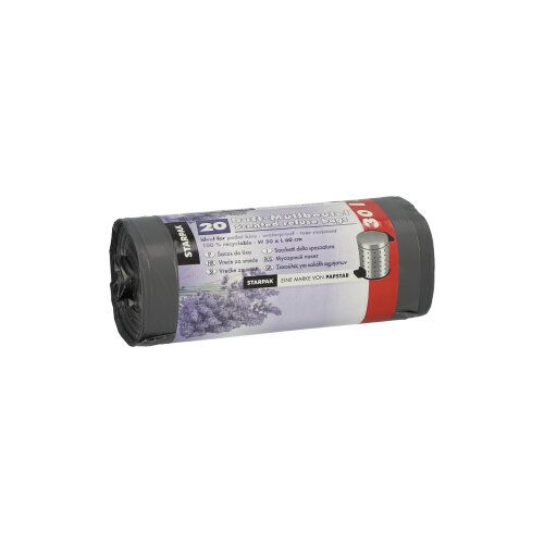 20 Müllbeutel, LDPE mit Duft 30 l 60 cm x 50 cm grau - Lavender – Karton (400 St.)