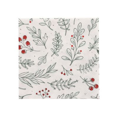 20 Servietten, 3-lagig 1/4-Falz 25 cm x 25 cm &quot;Berries&quot; – Karton (280 St.)