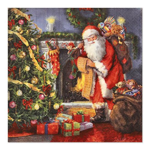 20 Servietten, 3-lagig 1/4-Falz 33 cm x 33 cm &quot;Christmas Eve&quot; – Karton (300 St.)