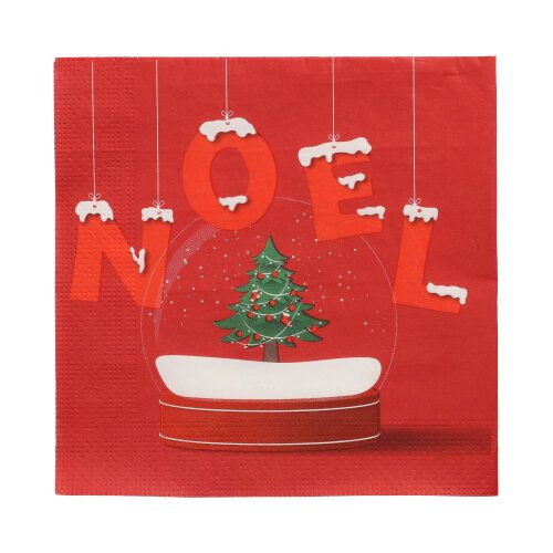 20 Servietten, 3-lagig 1/4-Falz 33 cm x 33 cm &quot;Noel Enneige&quot; – Karton (300 St.)