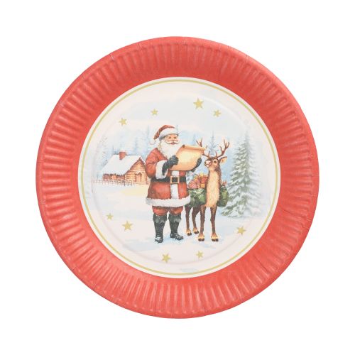 10 Teller, Pappe rund Ø 23 cm &quot;Dear Santa&quot; – Karton (200 St.)