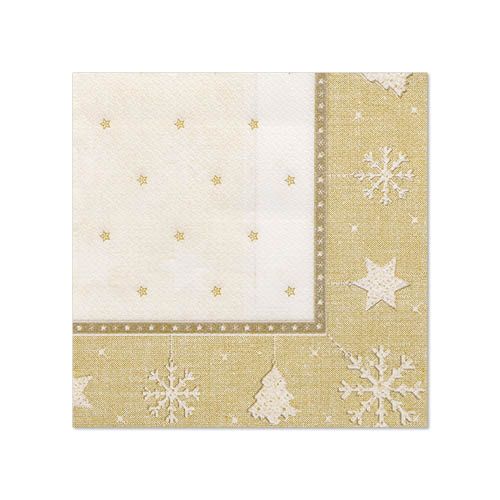 20 Servietten &quot;ROYAL Collection&quot; 1/4-Falz 25 cm x 25 cm gold &quot;X-Mas&quot; – Karton (280 St.)