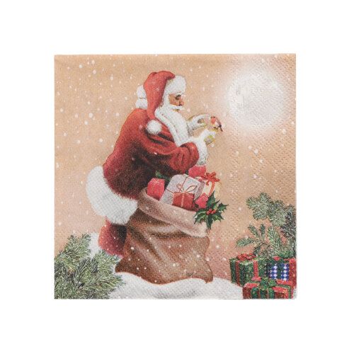 20 Servietten, 3-lagig 1/4-Falz 25 cm x 25 cm &quot;Dans la Cheminee&quot; – Karton (280 St.)
