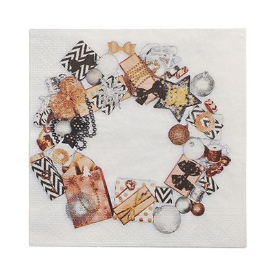20 Servietten, 3-lagig 1/4-Falz 33 cm x 33 cm &quot;Ambiance de Fete&quot; – Karton (300 St.)