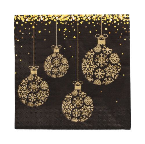 20 Servietten, 3-lagig 1/4-Falz 33 cm x 33 cm &quot;Boules Baroque&quot; – Karton (300 St.)