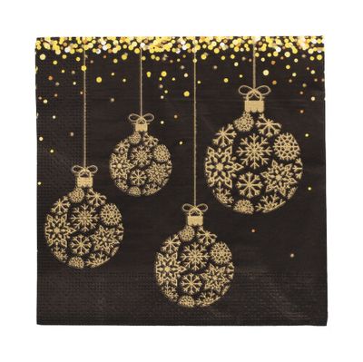 20 Servietten, 3-lagig 1/4-Falz 33 cm x 33 cm &quot;Boules Baroque&quot; – Karton (300 St.)