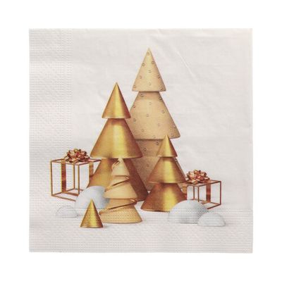 20 Servietten, 3-lagig 1/4-Falz 33 cm x 33 cm &quot;Scene de Noel&quot; – Karton (300 St.)