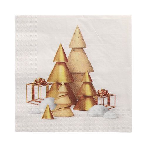 20 Servietten, 3-lagig 1/4-Falz 33 cm x 33 cm &quot;Scene de Noel&quot; – Karton (300 St.)