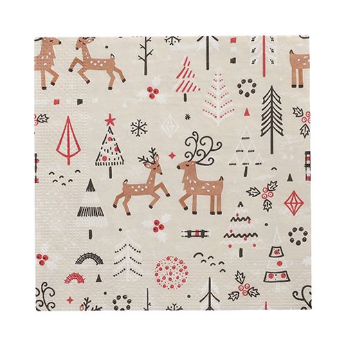 20 Servietten, 3-lagig 1/4-Falz 33 cm x 33 cm &quot;Winter Ornaments&quot; – Karton (300 St.)
