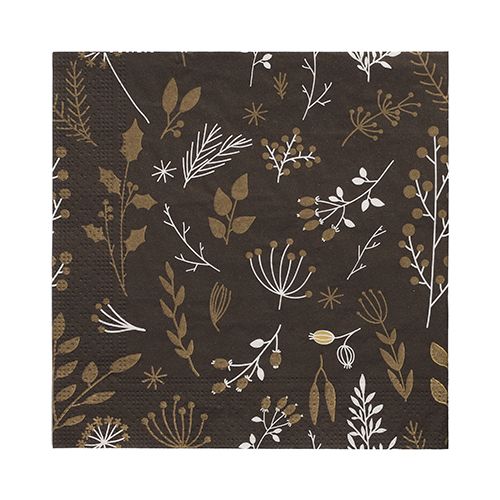 20 Servietten, 3-lagig 1/4-Falz 33 cm x 33 cm &quot;Vegetal Or&quot; – Karton (300 St.)