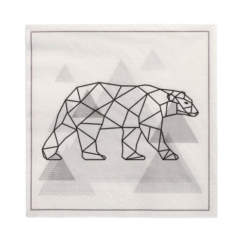 20 Servietten, 3-lagig 1/4-Falz 33 cm x 33 cm &quot;Teddy&quot; – Karton (300 St.)