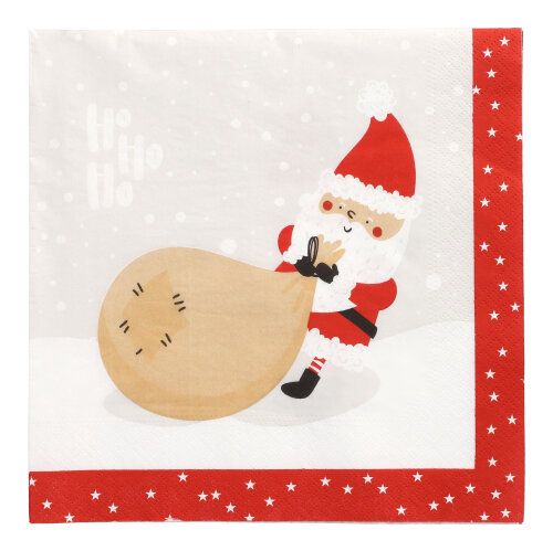 20 Servietten, 3-lagig 1/4-Falz 40 cm x 40 cm &quot;Lutins de Noel&quot; – Karton (300 St.)