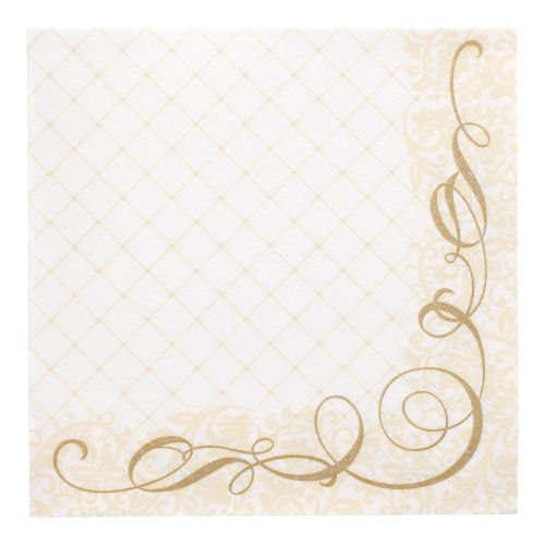50 Servietten &quot;ROYAL Collection&quot; 1/4-Falz 40 cm x 40 cm gold &quot;Megan&quot; – Karton (250 St.)