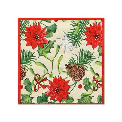 50 Servietten, 3-lagig 1/4-Falz 25 cm x 25 cm &quot;Winterly&quot; – Karton (600 St.)