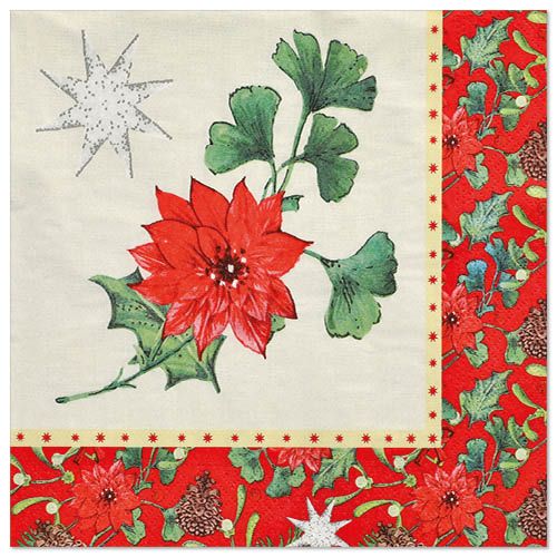 50 Servietten, 3-lagig 1/4-Falz 40 cm x 40 cm &quot;Winterly&quot; – Karton (400 St.)