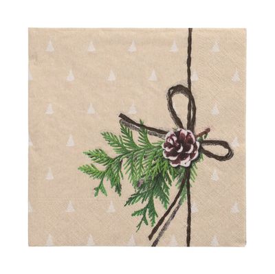 20 Servietten, 3-lagig 1/4-Falz 33 cm x 33 cm natur "Simply Natural" aus recyceltem Papier – Karton (300 St.)